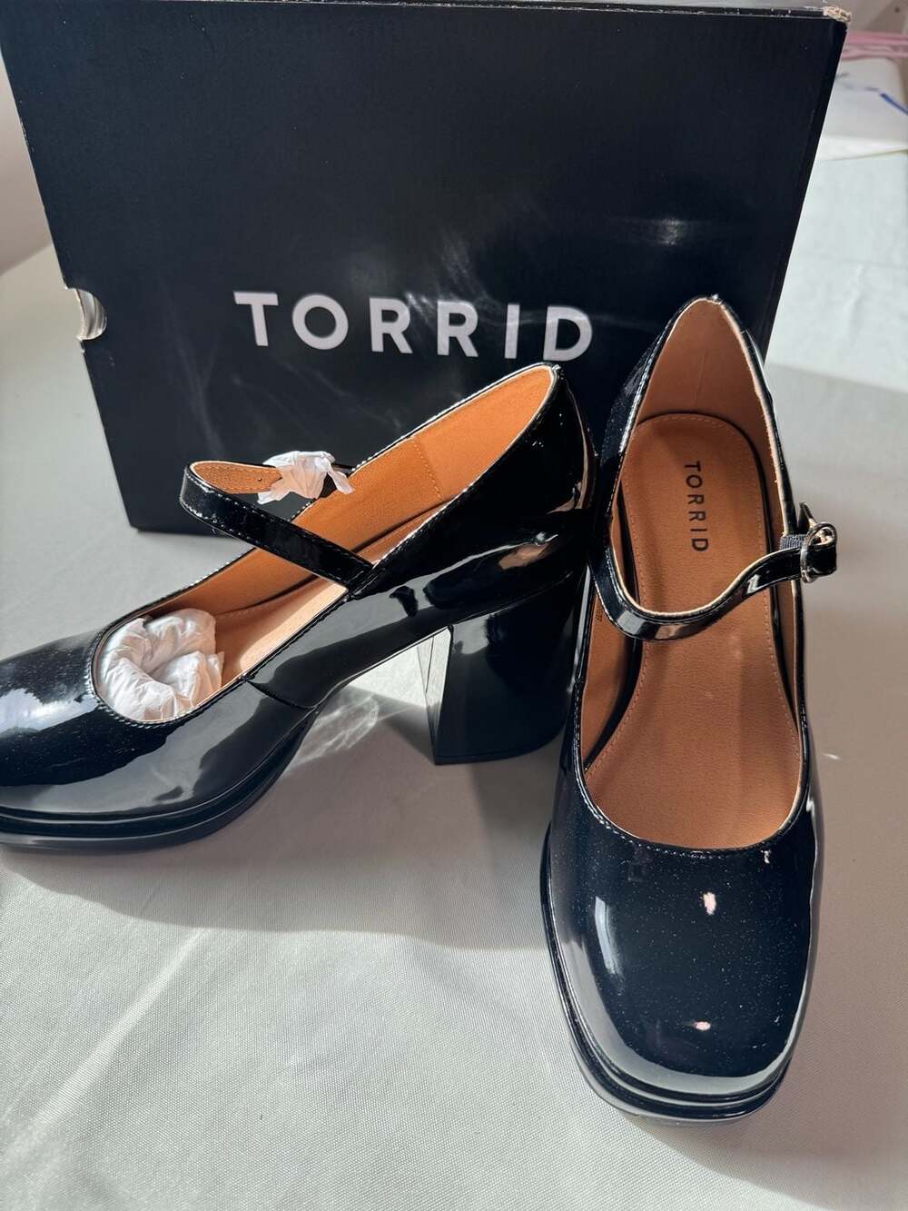torrid Black Patent Mary Jane Block Heel Pumps